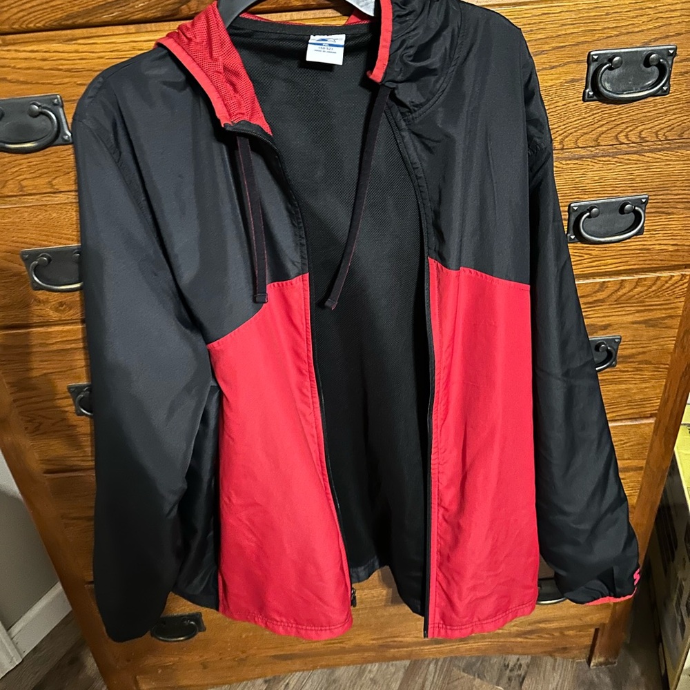 STARTER Black and Red Windbreaker Jacket